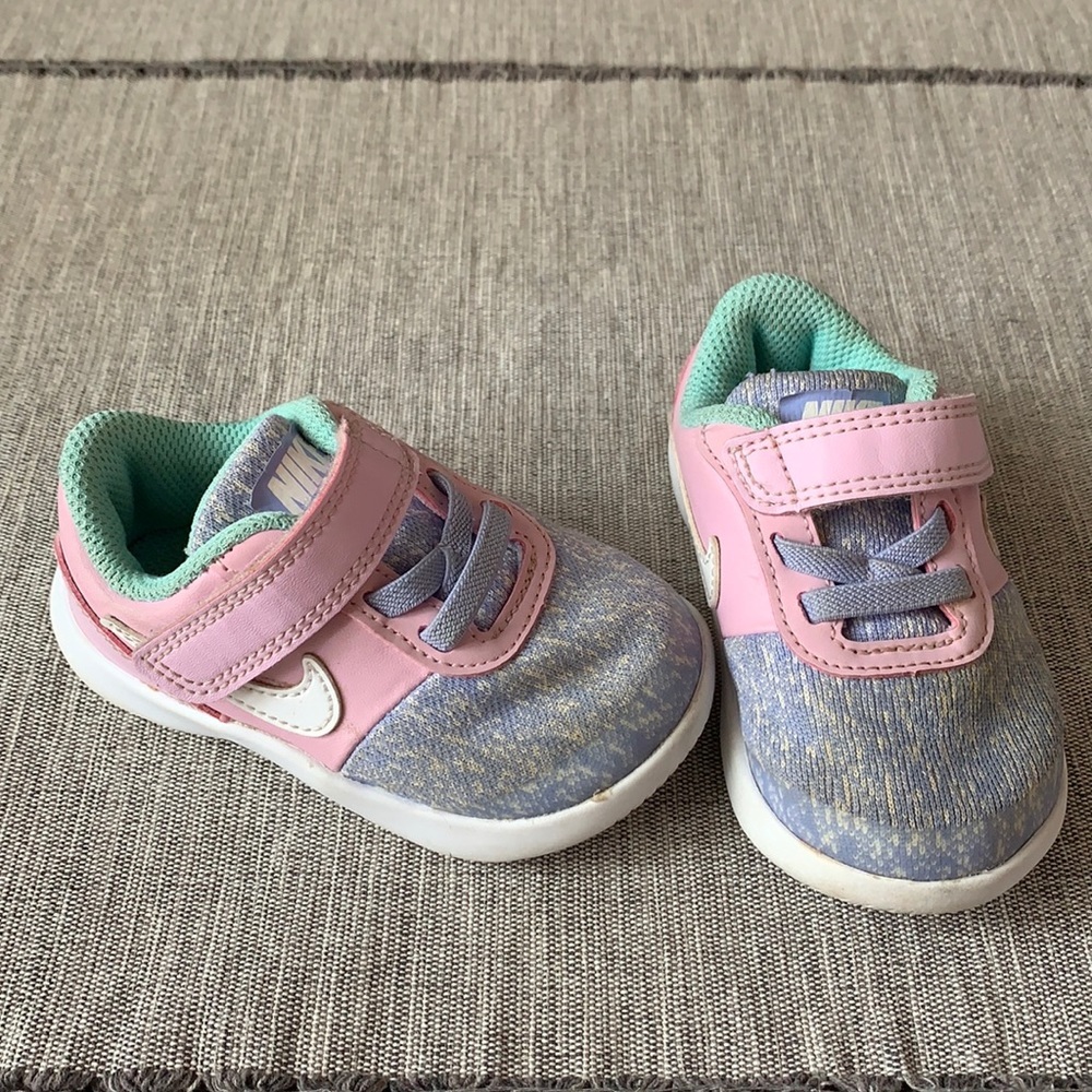 Nike | Pink and Blue Velcro Sneakers